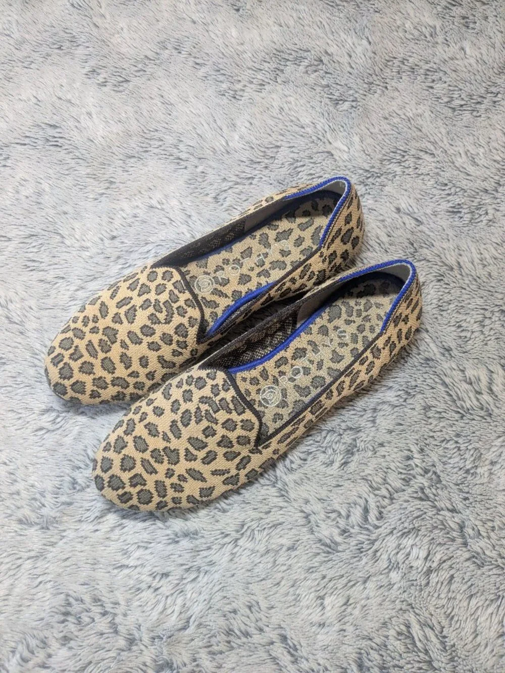 Rothy's Leopard Cheetah Loafer Animal Print Spotted Tan Size 8.5